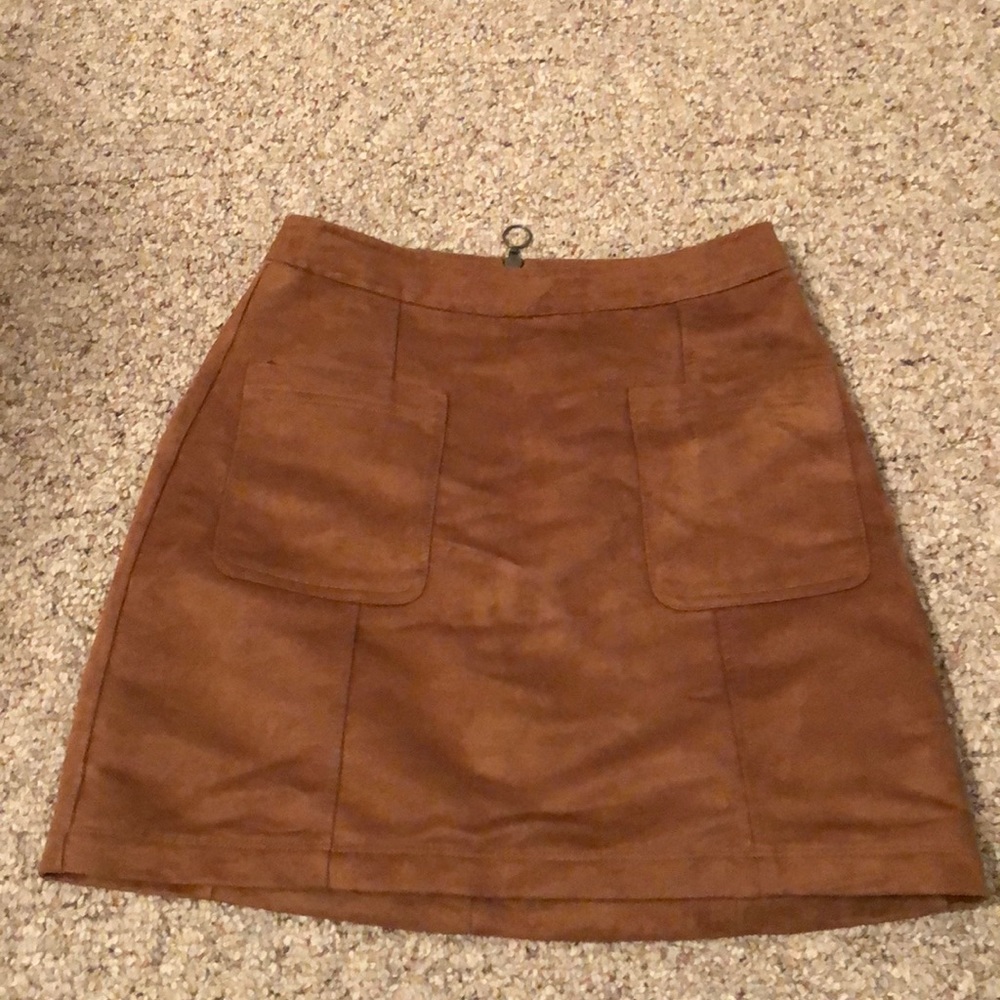 brown suede skirt